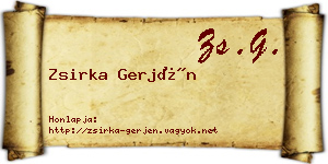 Zsirka Gerjén névjegykártya
